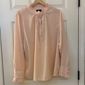 Tahari peach ruffled blouse 1X/TG